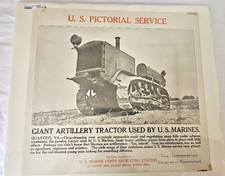 U. S. MARINE CORPS WWI GIANT ARTILLERY TRACTOR - U. S. Pictorial Service poster
