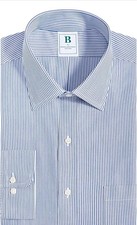 Brooks Brothers Non-Iron Blue White Stripe Spread Collar Shirt 16 x 32/33 NWT