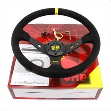 New Sport Steering Wheel Omp 350mm 14 Suede Leather Black Deep Cone Racing Us