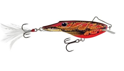 Salmo Rail Shad - Fire Craw - 2 3/8'' 1/2 oz Ice Fishing Lure