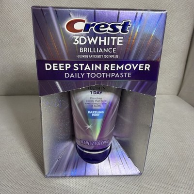 Crest 3D White Brilliance Deep Stain Remover Daily Toothpaste Dazzling Mint 5/27