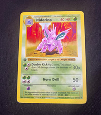 Pokemon TCG Nidorino 037/102 Base Set Shadowless 1st Ed Uncommon 60 HP