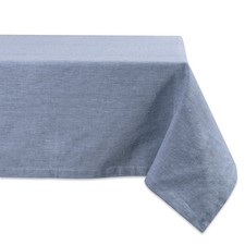 Blue Chambray Tablecloth 84 x 60 for 6 to 8 People Modern Dining Home Decor