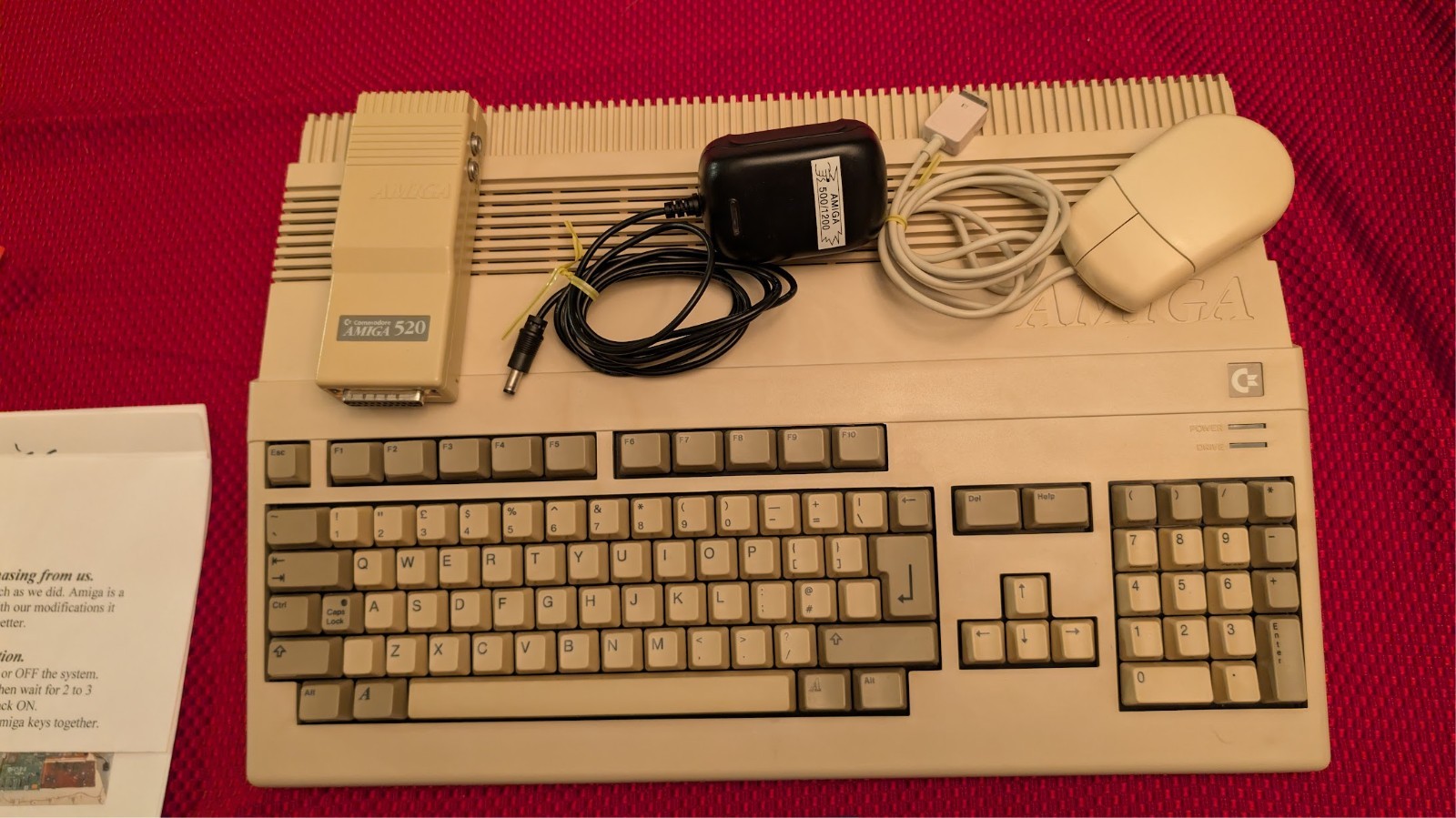 Commodore AMIGA 500 Computer,  Mouse and various disks.  Pictures for details