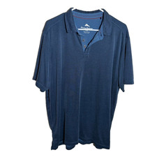 Tommy Bahama Polo Shirt Men's Large Blue Short Sleeve Collared Casual