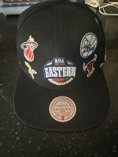 Mitchell & Ness NBA Eastern Conference Patch Snapback Hat Team Logos Black Pre O