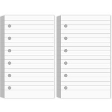 Ireer 6 Hole Mini Lined Paper Refill 200 Sheets Blank Style, White 