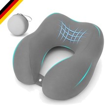 Nackenkissen Flugzeug Memory Foam Grau mit Aufbewahrungsbox