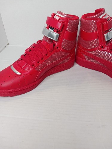 Puma Sky II Hi Futur High Minima Red LEATHER Women US 7.5 UK 5 - Picture 3 of 12