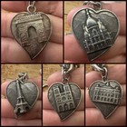 Vintage Chunky French Paris Charm Bracelet Sterling? Eiffel Tower France — photo 4
