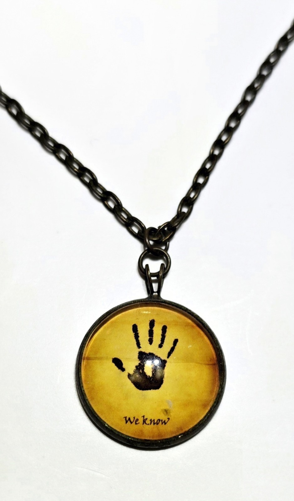 Elder Scrolls Skyrim Dark Brotherhood "We Know" Note Necklac