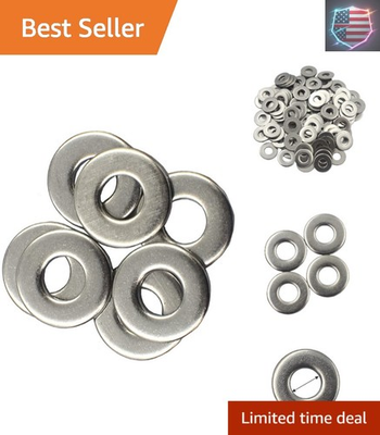 #ad High Quality 200 Pcs 304 Stainless Steel Flat Washers Assortment 1 2quot; Diameter $37.78