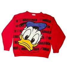 Vintage 90s Donald Duck Mickey Family Disney Sweatshirt Pullover