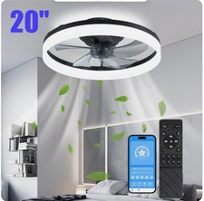 6-Speed Ceiling Fans with Lights and Remote 20" Modern Low Profile Ceiling Fan