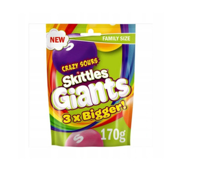 SKITTLES CRAZY SOURS GIANTS 3X BIGGER - 141G - CHEWY FRUIT CANDY - SHARING SIZE 