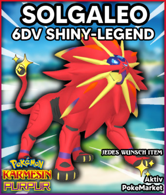 SOLGALEO   SHINY 6DV   Pokemon Karmesin und Purpur Lvl 100 Battle Ready + VGC