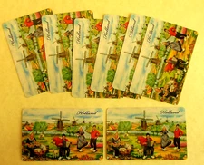 Partial Deck 8 Vintage Swap Playing Cards-Original HOLLAND Country Scen/Children