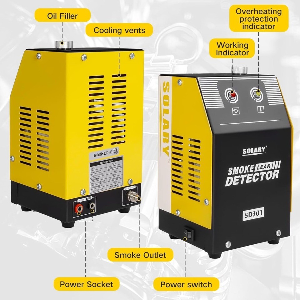 SOLARY SD301 EVAP Smoke Machine Leak Detector Vacuum Tester Pipe