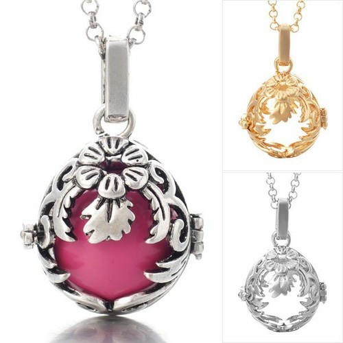 Angel Caller/Harmony chime ball Necklace Open Floral Design