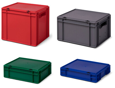 Design Aufbewahrungsbox mit Deckel | Stapelbox stapelbar | 5 Farben | 8 Größen