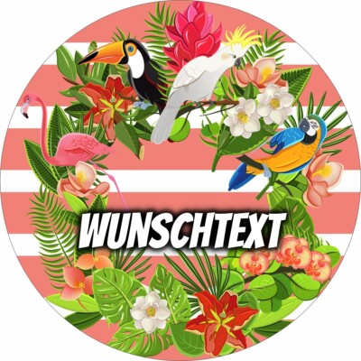 Vogel eßbar Tortenaufleger Name Party Deko personalisiert Geschenk Papagai Name