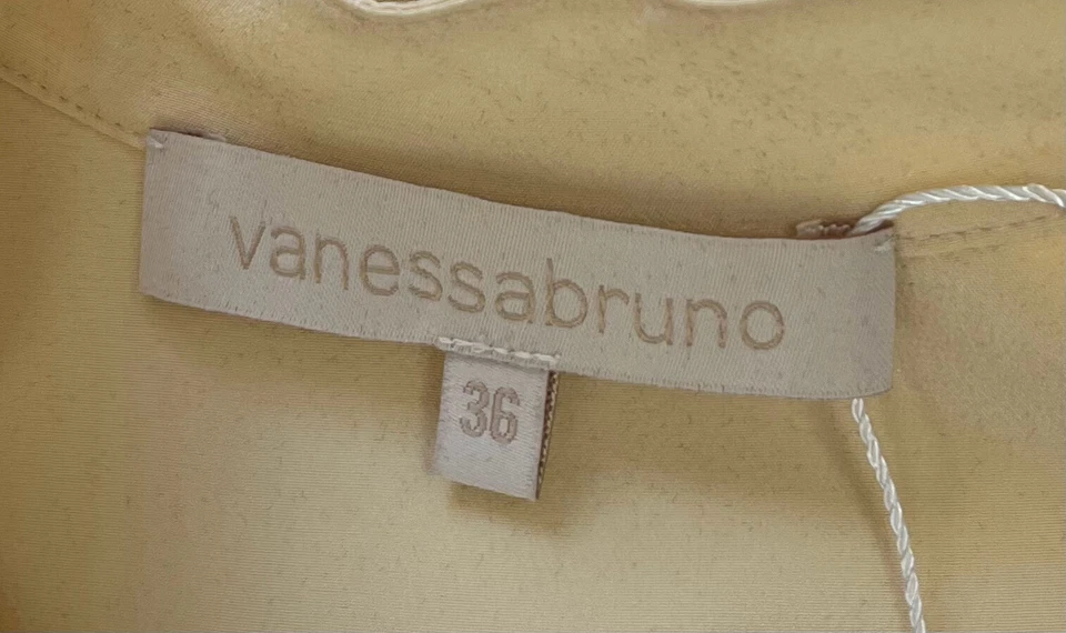 Vanessa Bruno 奶油色丝绸短袖腰带迷笛连衣裙 36 码 — 第 4/4 张图片