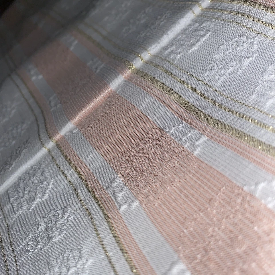 Pippa & Julie Textured Ruffle White Dress Pink Gold Stripes Girl's Size 4 / 4T - Image 4 of 4