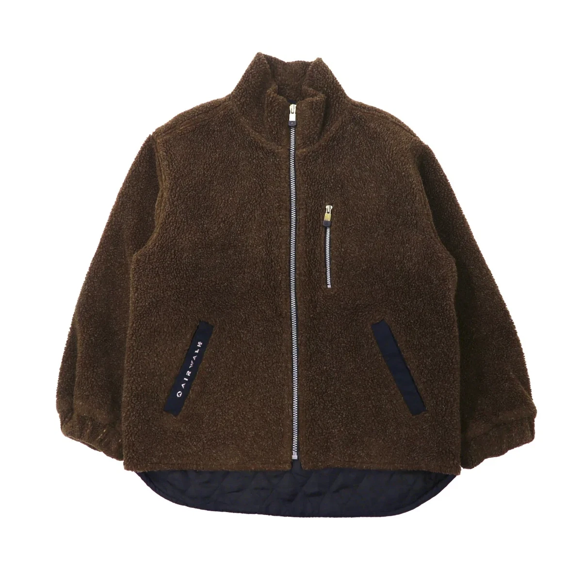 AIR WALK Boa Fleece Jacket M Brown Quilting Liner Big Size