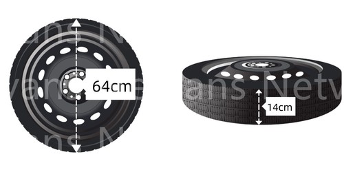 Rueda de repuesto 18" para SEAT ATECA con Gato, Llave, Tornillo, Funda 125/70R18 - Imagen 2 de 12