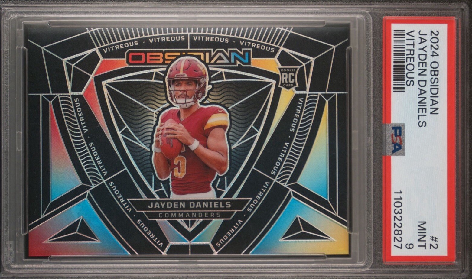 2024 Obsidian Jayden Daniels RC - VITREOUS CASE HIT - Commanders 🔥(PSA  - 9)