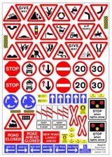 Becc Road Signs Reflective Vinyl Decals for modelling Model Railway & Slot Cars