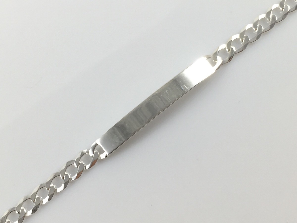 925 Sterling Silver Solid Ladies Curb ID Bracelet 7.5