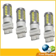 4Pcs White 3157 3457 3057 Signal 33SMD Backup Reverse Tail Turn LED Light Bulbs