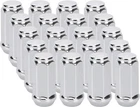 20 pcs Wheel Lug Nuts Chrome Bulge Acorn 1/2-20 Closed End 1.9" XL Tall 3/4" Hex