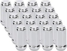 20 pcs Wheel Lug Nuts Chrome Bulge Acorn 1/2-20 Closed End 1.9" XL Tall 3/4" Hex