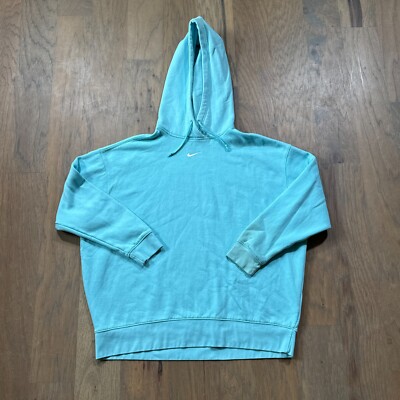 Nike Hoodie Mens XL Blue Oversized Fleece Line Solo Swoosh