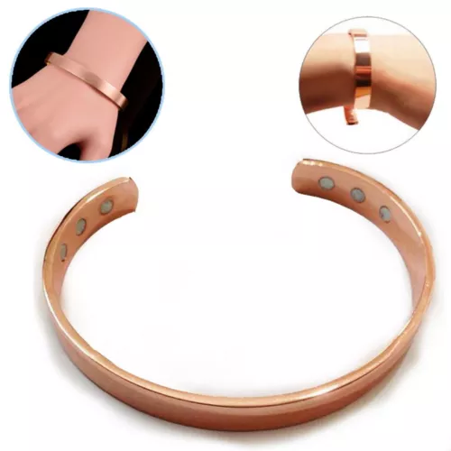 Bracciale magnetico rame artrite dolore energia UOMO DONNA BRACCIALE REGOLABILE NUOVO US - Foto 5 di 13