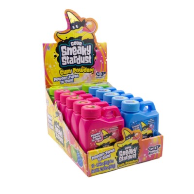 Sneaky Stardust Gum Powder Green Apple Strawberry Blueberry 12 Pieces