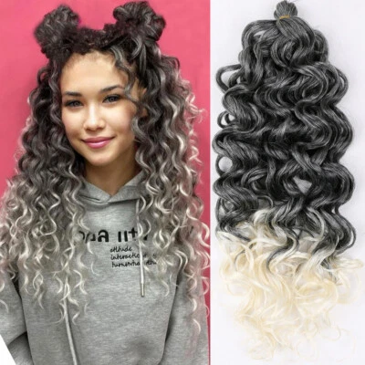 20" Ocean Wave Häkelhaare Kunsthaar Hawaii Curl Ombre Curly Hair Crchoet Braids