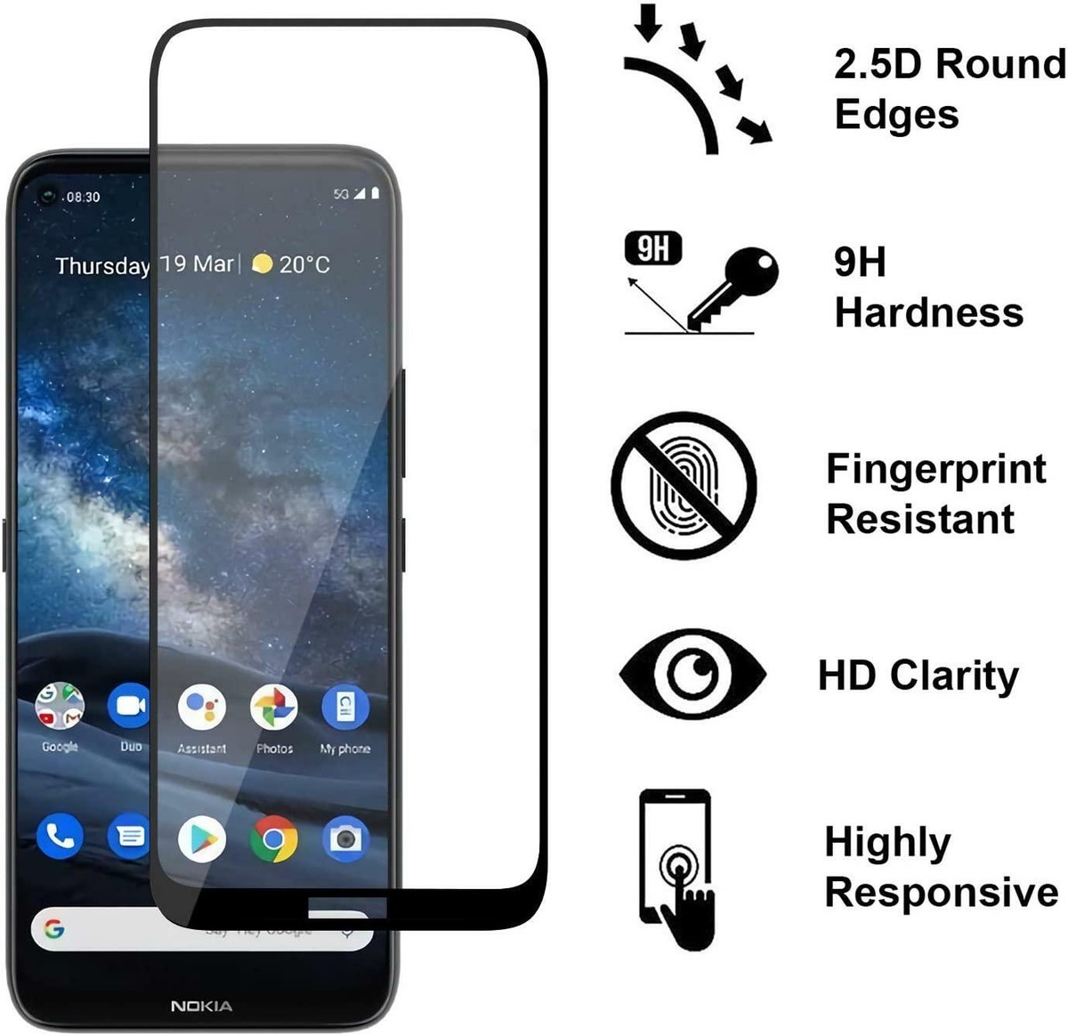 Custodia TPU Anti-Giallo + 2 Pellicole Vetro Temperato Per Nokia 3.4 (6.39 Pollici) - Trasparente, WMA8 - 3