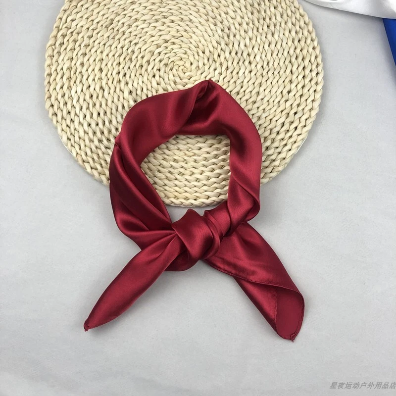 Pañuelo cuadrado de corbata 100 % seda para hombre envolturas para el cabello colores lisos negro Foto 3 de 4