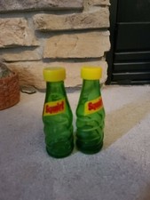 Vintage SQUIRT Soda Pop Green Glass Bottle Salt & Pepper Shakers