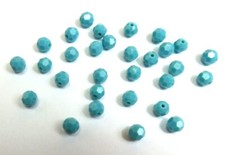 30 Pieces 4mm ROUND TURQUOISE SWAROVSKI CRYSTAL BEADS LOT