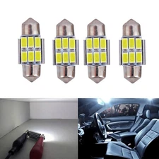 4x 36mm DE3425 6418 LED Interior Map Dome Trunk Lights High Bright Festoon Bulbs