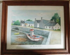 P. Knepppert (20th) "Le Bono Morbihan" Watercolor Dated 1986 Framed