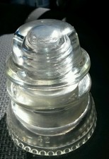 VINTAGE HEMINGRAY No. 42 CLEAR GLASS INSULATOR - Excellent