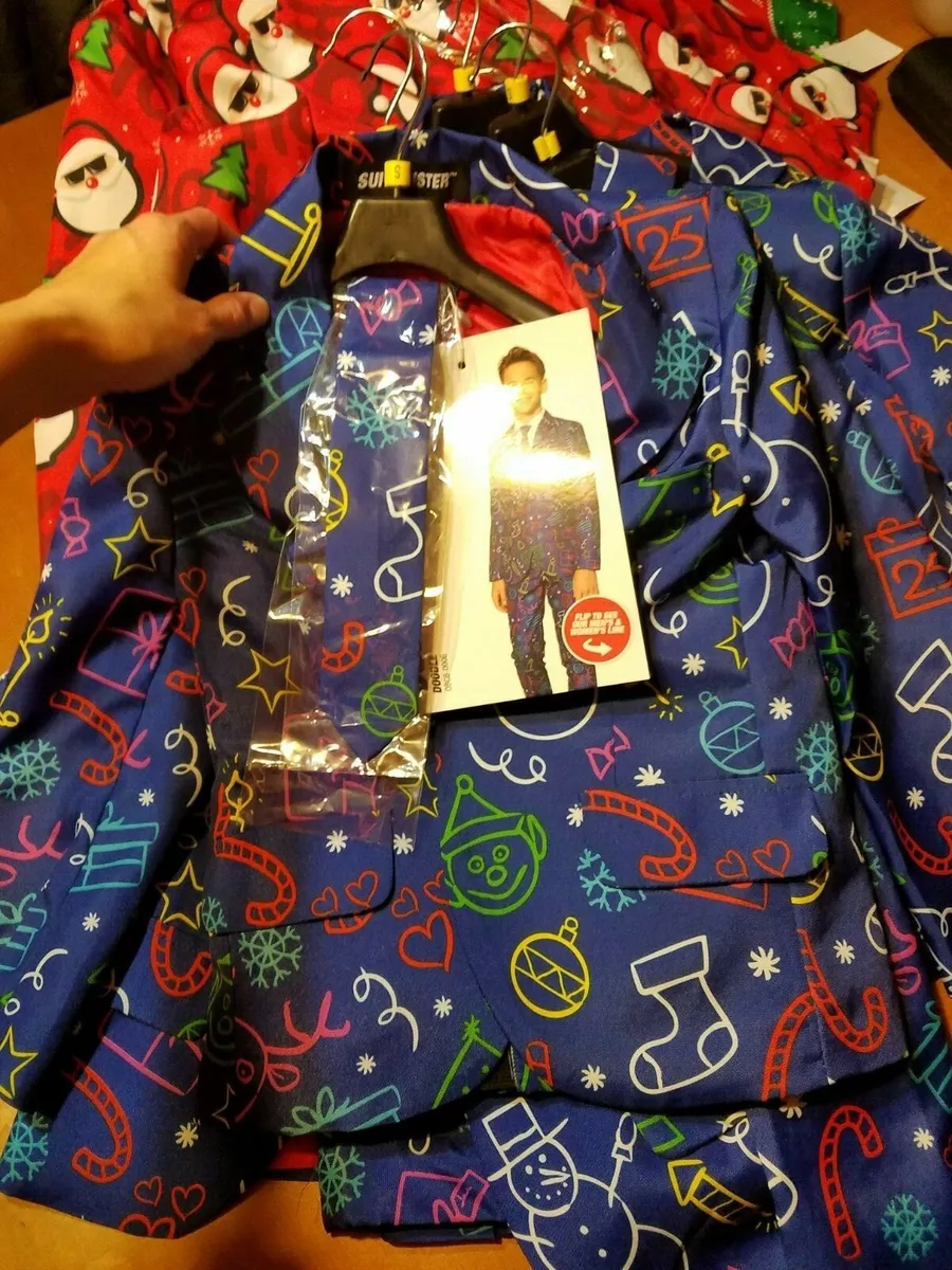 Suitmeister Ugly Christmas Suit Boys Kids Size Small Graphic