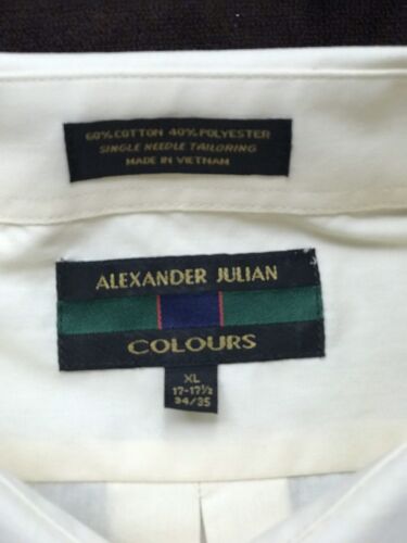 Alexander Julian Colours L/S Yellow Mens Dress Shirt Size XL 17-17 1/2 34/35 - Picture 3 of 3
