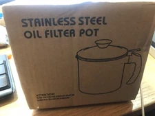 1.7L Bacon Grease Container Cooking Oil Storage Can with Fine Mesh Strainer Lid