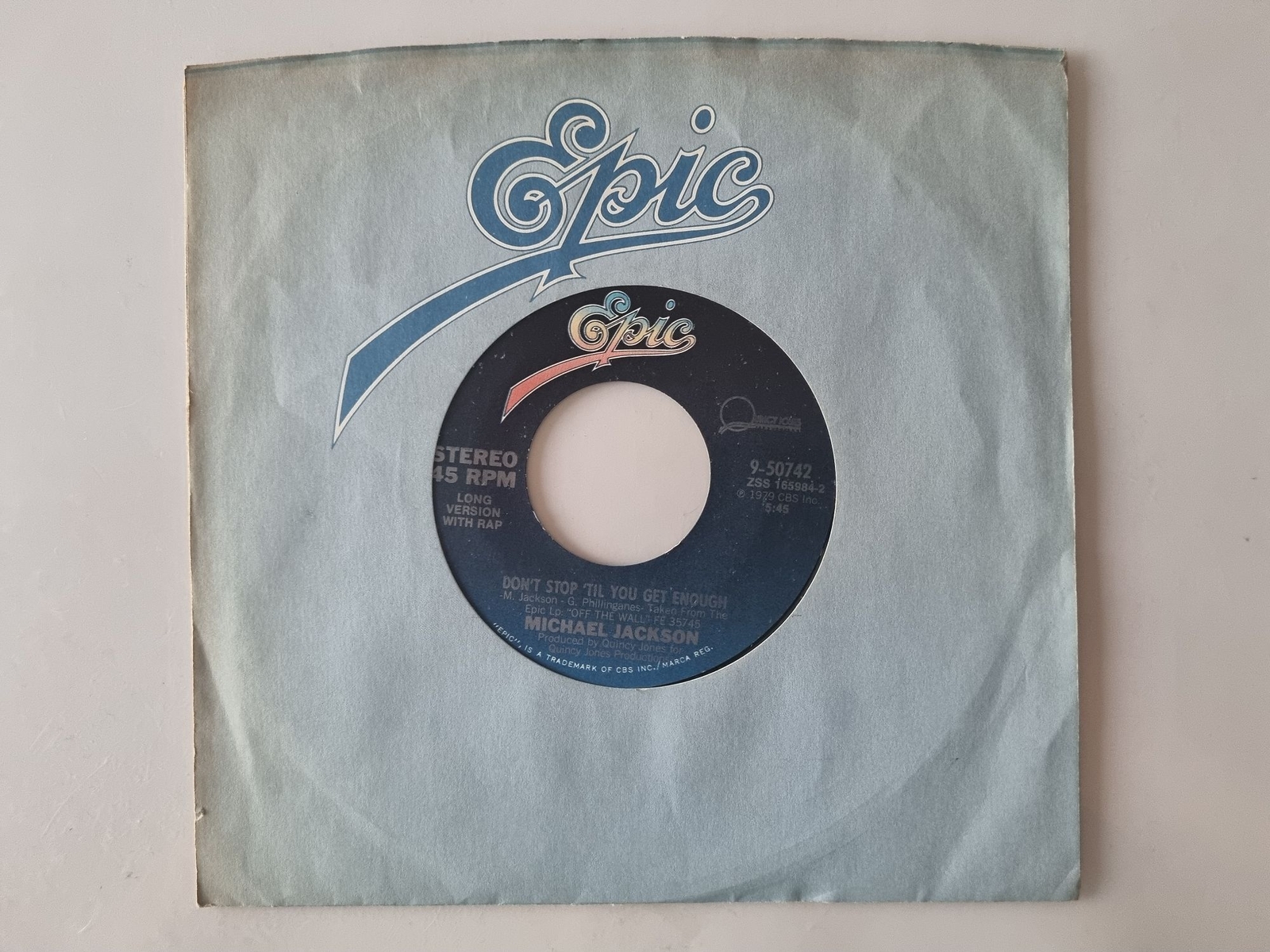 Michael Jackson - Don't stop 'til you get enough (Long Version With Rap) 7'' US